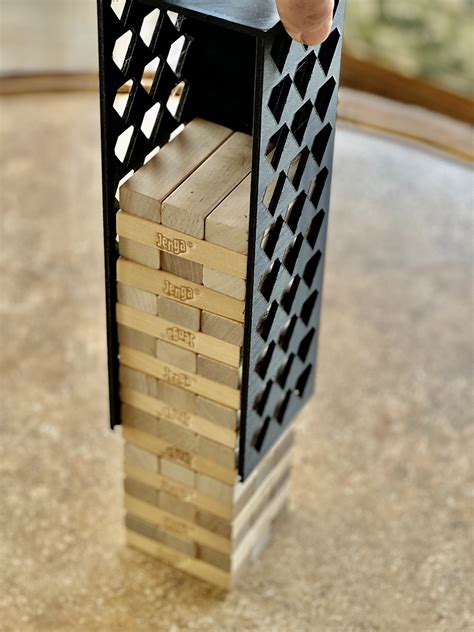 jenga with metal box|jenga storage box.